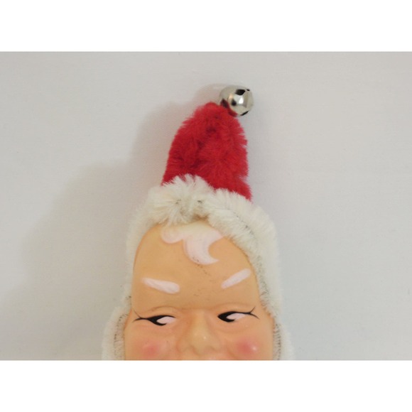 Vintage Handmade Santa Claus Head Magnet Adorable St Nick Christmas Decoration - Picture 5 of 6